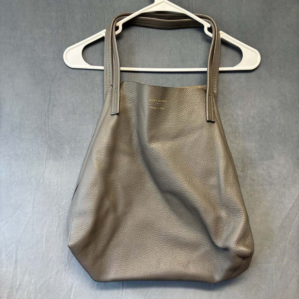 Kurt Geiger London Leather Tote Bag Grey Made In Italy I Am Leather